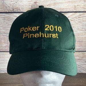 Vintage Otto Green & Gold Poker 2010 Pinehurst Adjustable Golf Hat